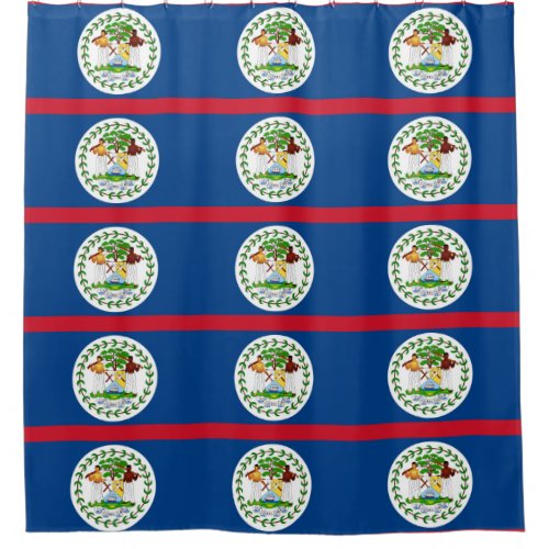 Shower Curtain with Flag of Belize