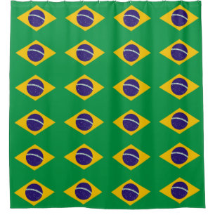 Shower Curtain with Flag of Brazil