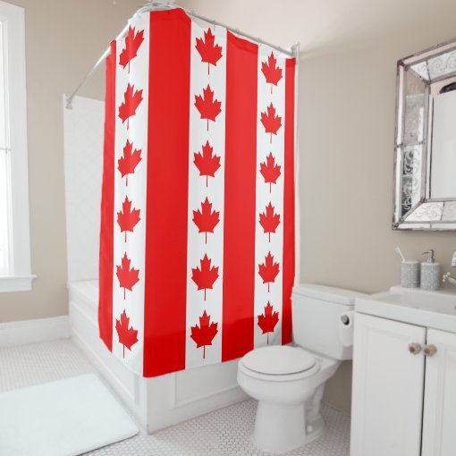 Shower Curtain with Flag of Canada | Zazzle