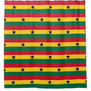 Shower Curtain with Flag of Ghana