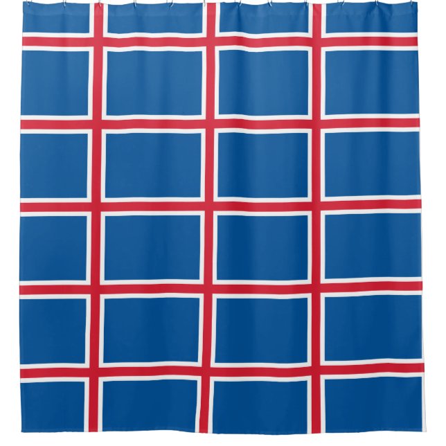 Shower Curtain with Flag of Iceland (Front)