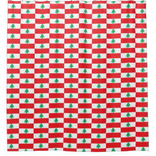 Shower Curtain with Flag of Lebanon