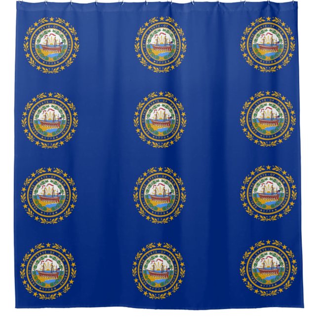 Shower Curtain with Flag of New Hampshire, USA (Front)