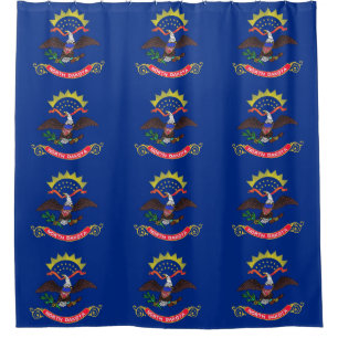 Shower Curtain with Flag of North Dakota, USA