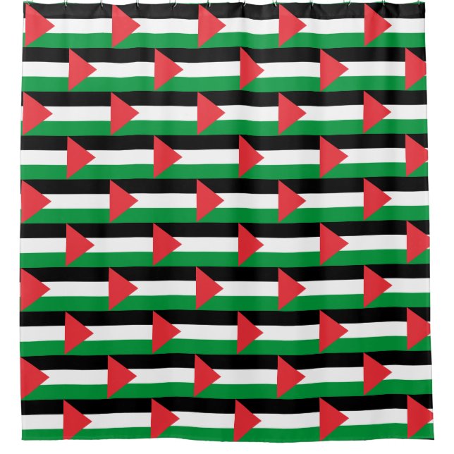 Shower Curtain with Flag of Palestine (Front)