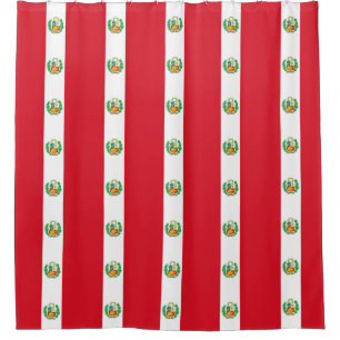 Shower Curtain with Flag of Peru