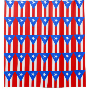 Shower Curtain with Flag of Puerto Rico, USA