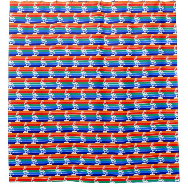 Shower Curtain with Flag of St. Petersburg (Front)