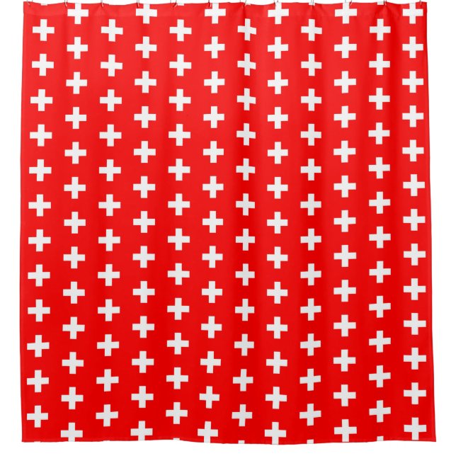 Shower Curtain with Flag of Switzerland (Front)