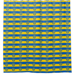 Shower Curtain with Flag of Ukraine