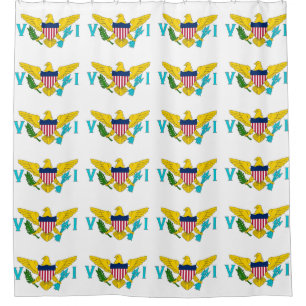 Shower Curtain with Flag of Virgin Islands, USA