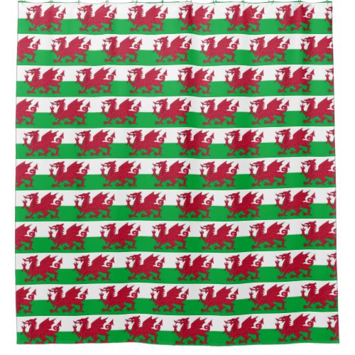 Shower Curtain with Flag of Wales UK