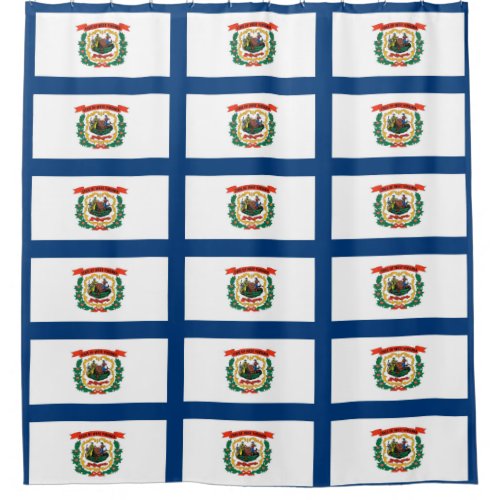 Shower Curtain with Flag of West Virginia USA