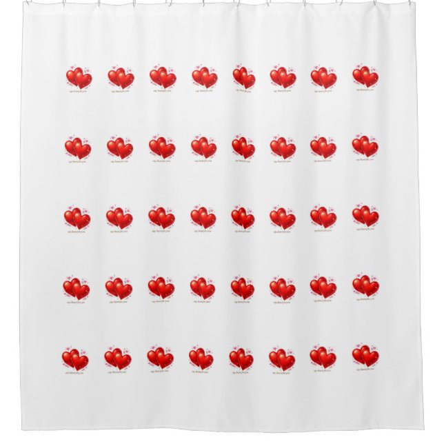 Shower Curtain with hearts. (Front)