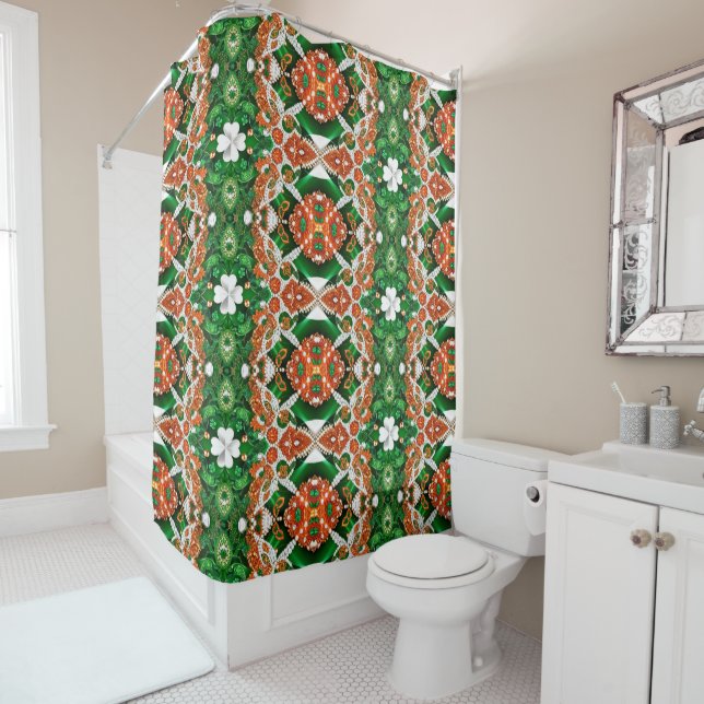  Shower Curtain with Irish Colors (In Situ)