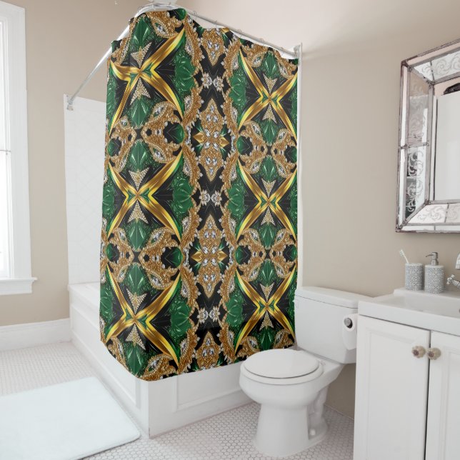  Shower Curtain with Jamaican Colors (In Situ)