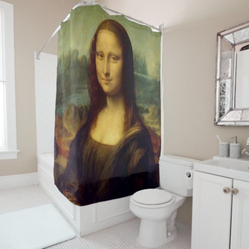 Shower Curtain with Mona Lisa Print