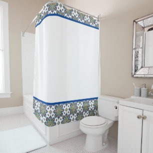 Shower Curtain with Multi colored Medallions