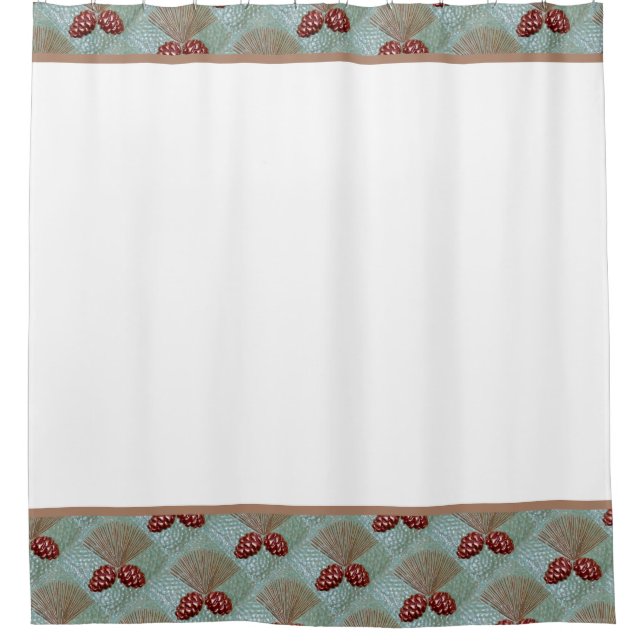 Shower Curtain with Pinecone print (Front)
