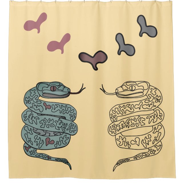 Shower Curtain with Snake print (Front)