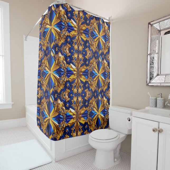  Shower Curtain with Sweden Colors (In Situ)