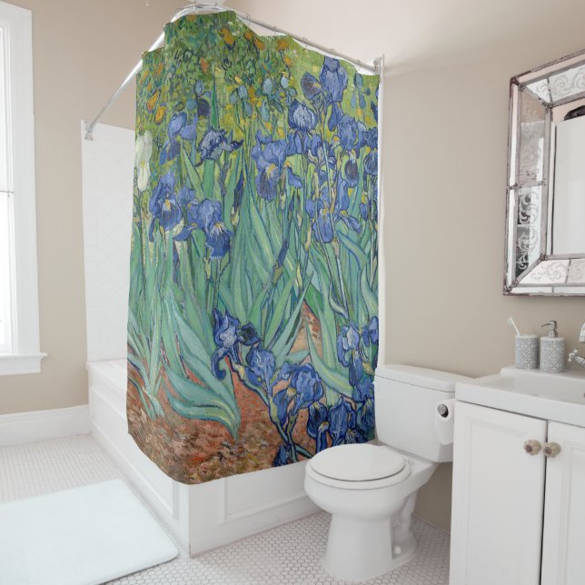 Shower Curtain with Van Gogh's Irises (In Situ)