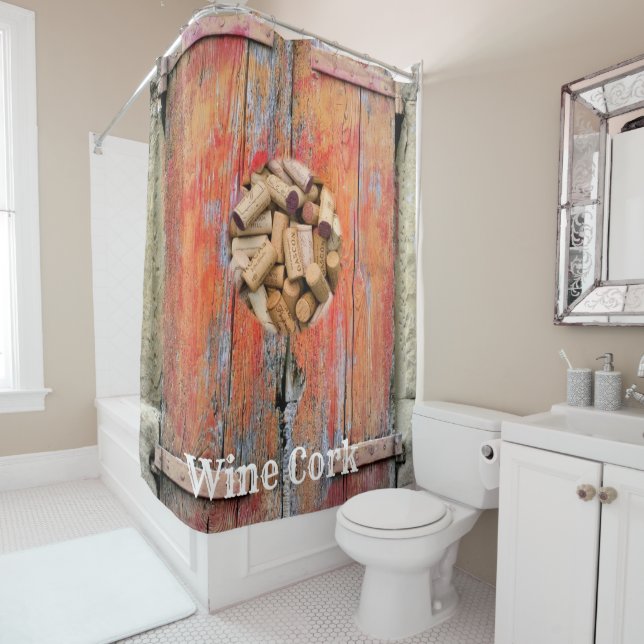 Shower Curtain Wood Wine Cork (In Situ)