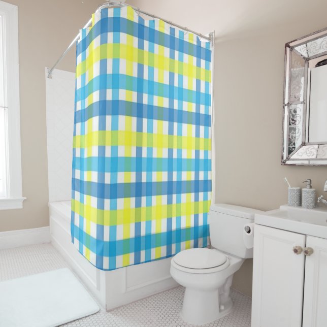 Shower Curtain Yellow Blue (In Situ)