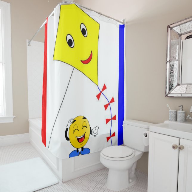 Shower Curtain Yellow Kite (In Situ)