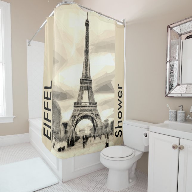 Shower Eiffel Tower Paris France Shower Curtain (In Situ)