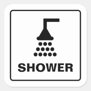 Shower facility symbol icon sign stickers