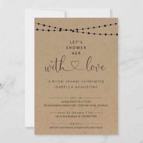 Shower Her with Love Bridal Shower Invitation