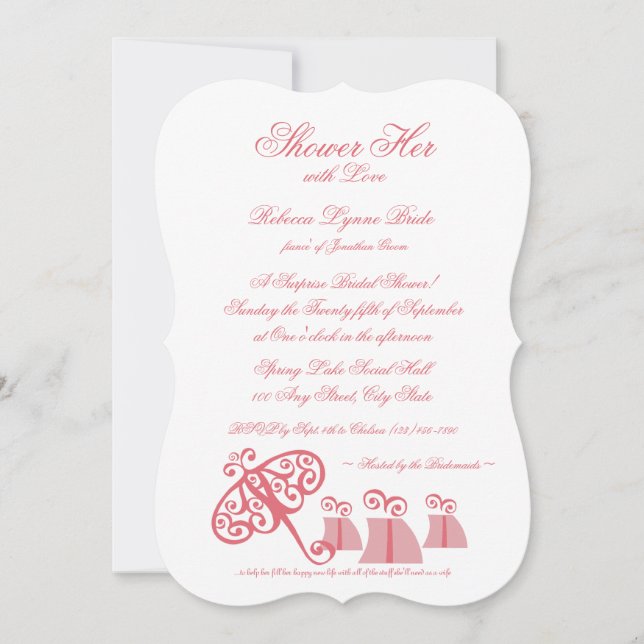 Shower Her With Love Bridal Shower Invitation (Front)