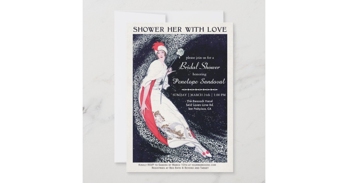 Shower Her With Love Bridal Shower Invitations Zazzle