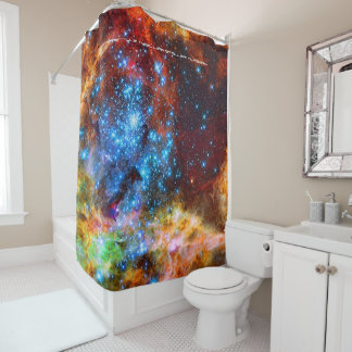 Shower in starlight from a Stellar Nursery Shower Curtain