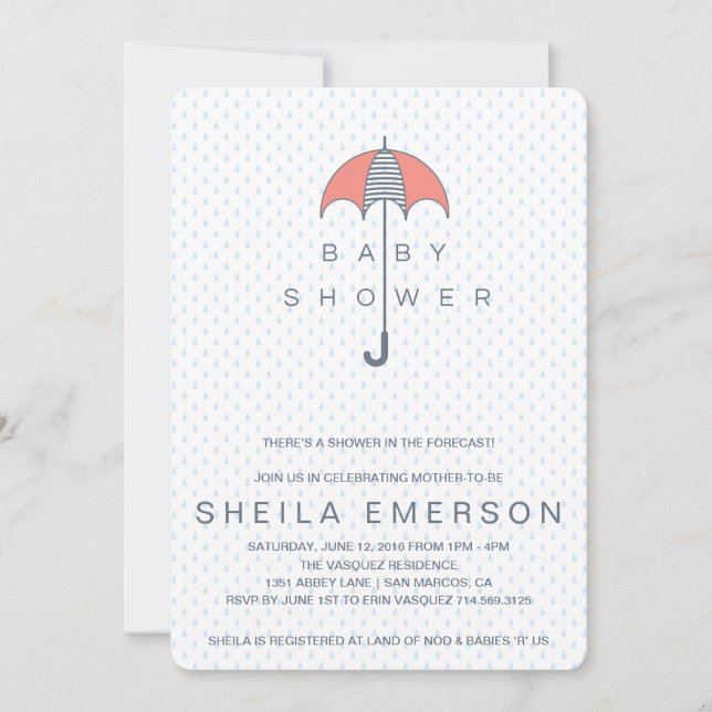 Shower In The Forecast Baby Shower Invitation (Front)