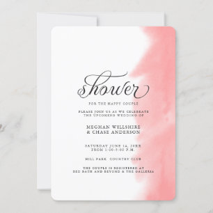 Shower Invite   Coral Rose Watercolor Stroke