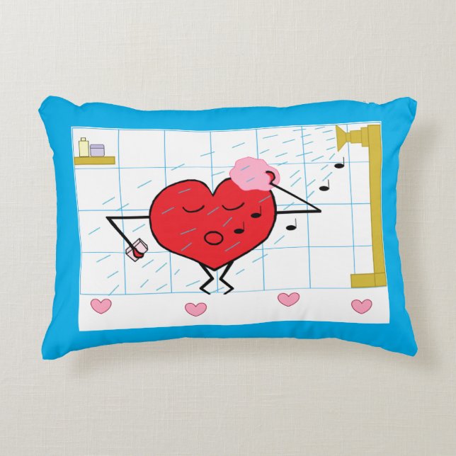 Shower Love: Blue Accent Pillow (Front)