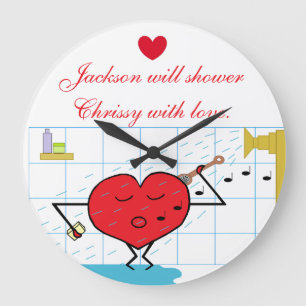 Shower Love Flows: Large Clock
