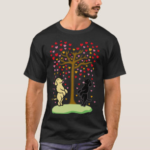 Shower Of Hearts And Yellow Labrador And Black Lab T-Shirt