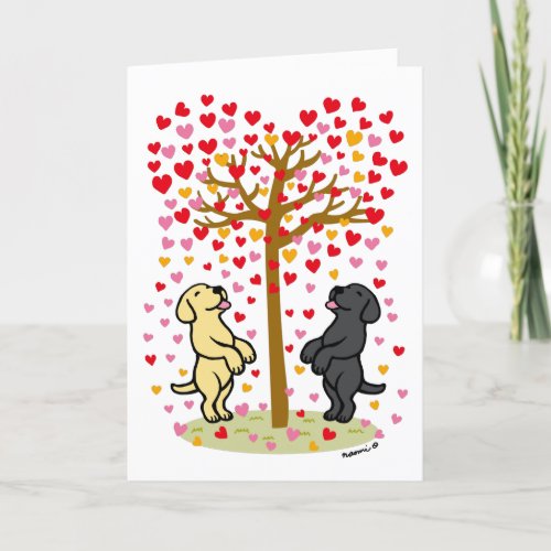 Shower of Hearts Labrador Anniversary Card