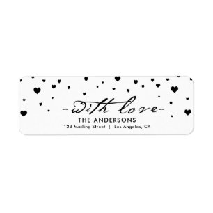 Shower of Hearts Modern Valentine's Day Label