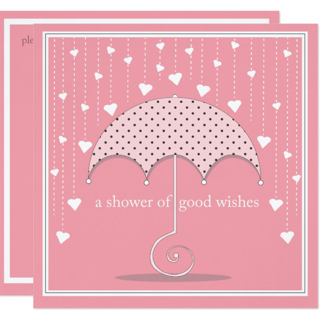 Shower Of Hearts Pink Baby Shower Invitation