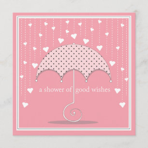 Shower of Hearts Pink Baby Shower Invitation