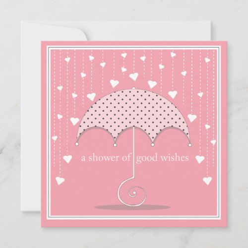 Shower of Hearts Pink Baby Shower Invitation