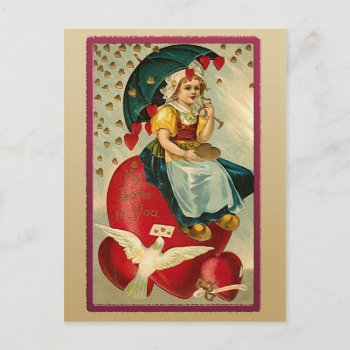 Shower Of Hearts Postcard by VictorianWonders at Zazzle