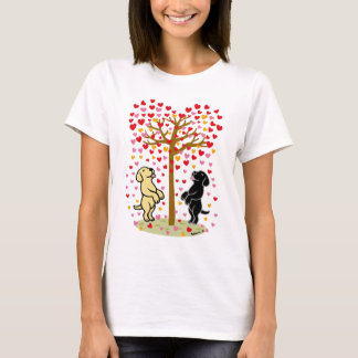 Shower of Hearts Yellow and Black Labradors T-Shirt