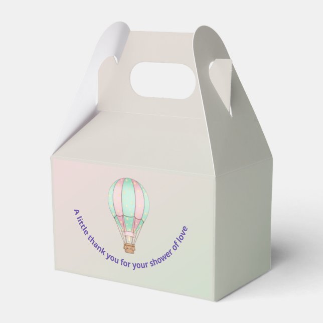Shower of Love' Kawaii Bear Baby Shower Favor Box (Front Side)