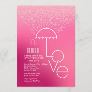 Shower of Love Pink Invitation
