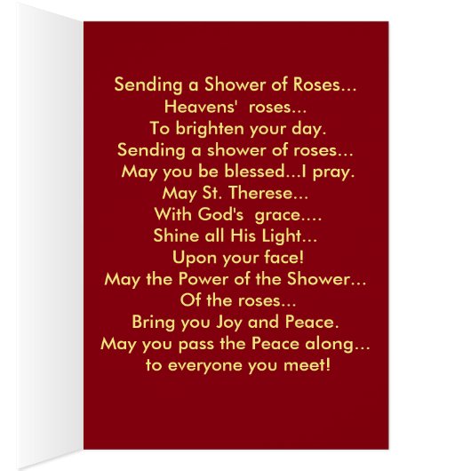 Shower of Roses Card Designed By: Maryann D'Amico (Inside (Right))